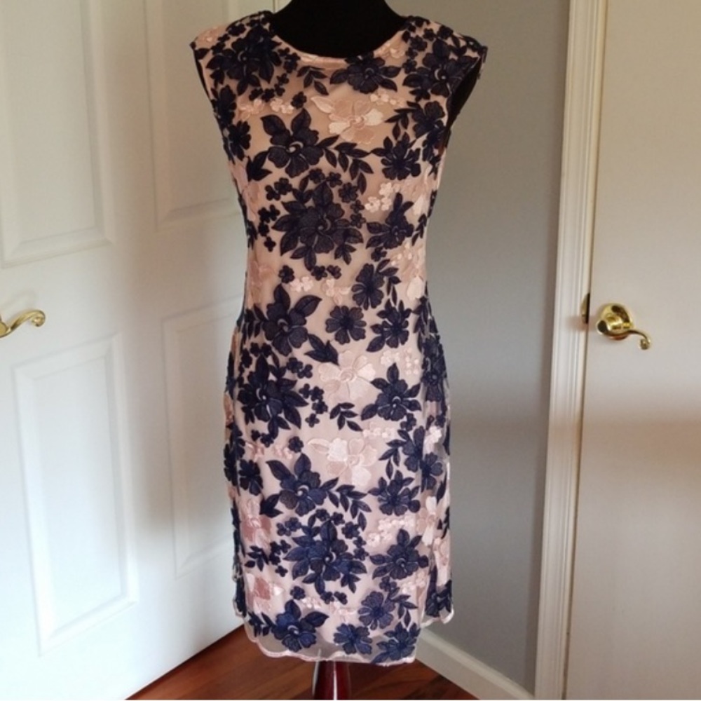 NEW Roz & Ali Flowered Lace Embroidered Cocktail Dress Size 16